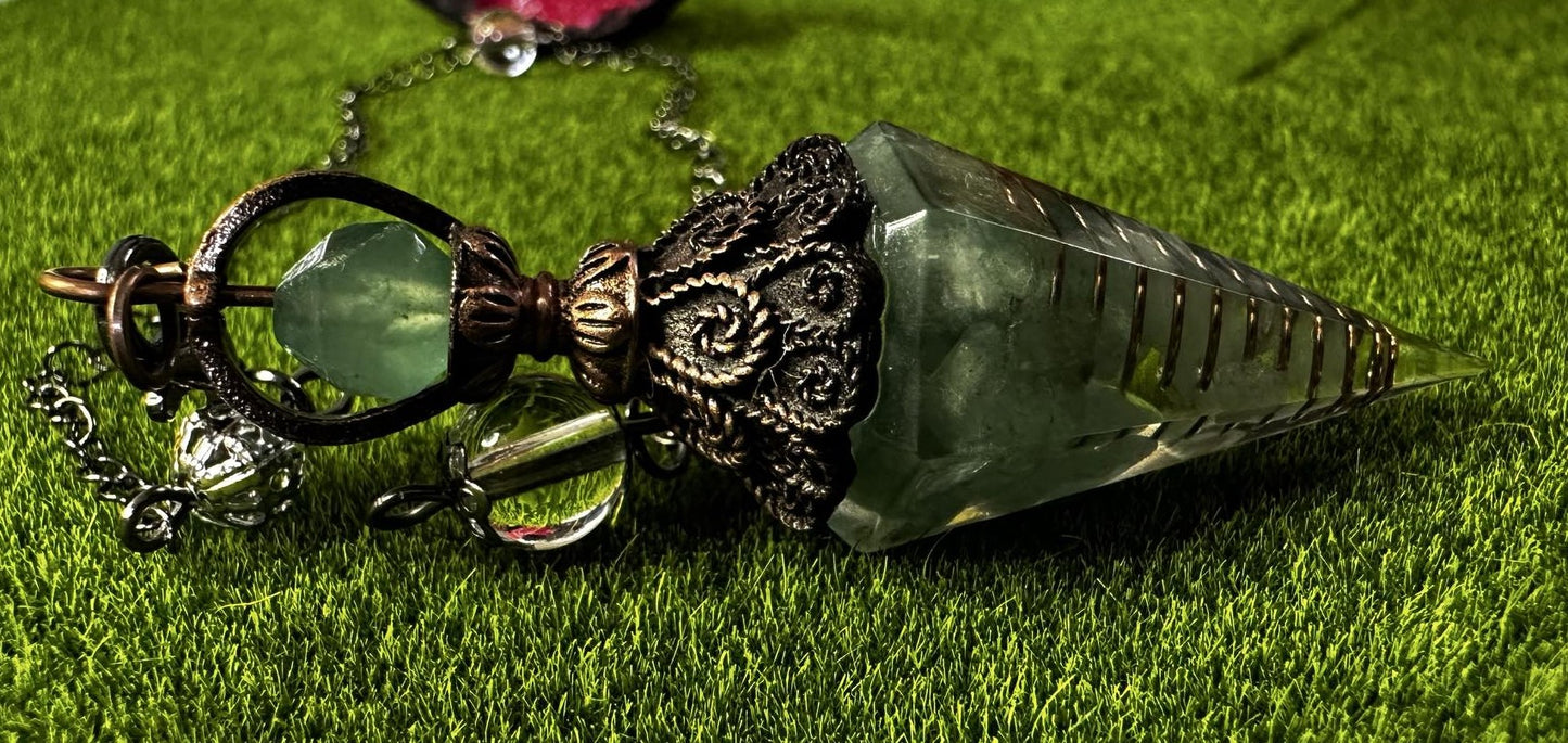 Pendule Orgonite éclats d'aventurine