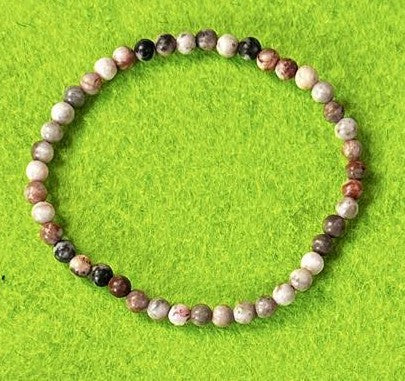 Bracelet Jaspe zébré rose 3mm