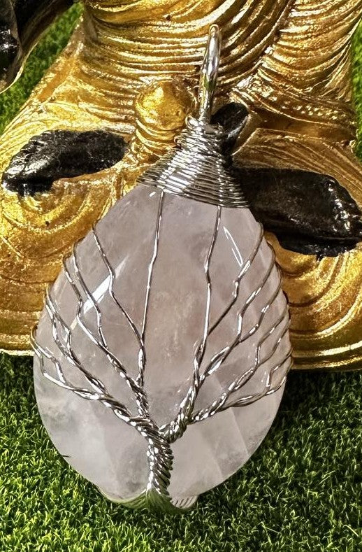 Pendentif arbre de vie cristal de roche