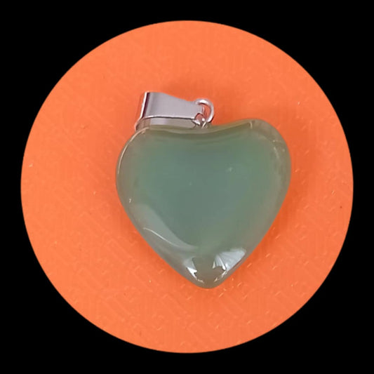 Pendentif coeur agate verte