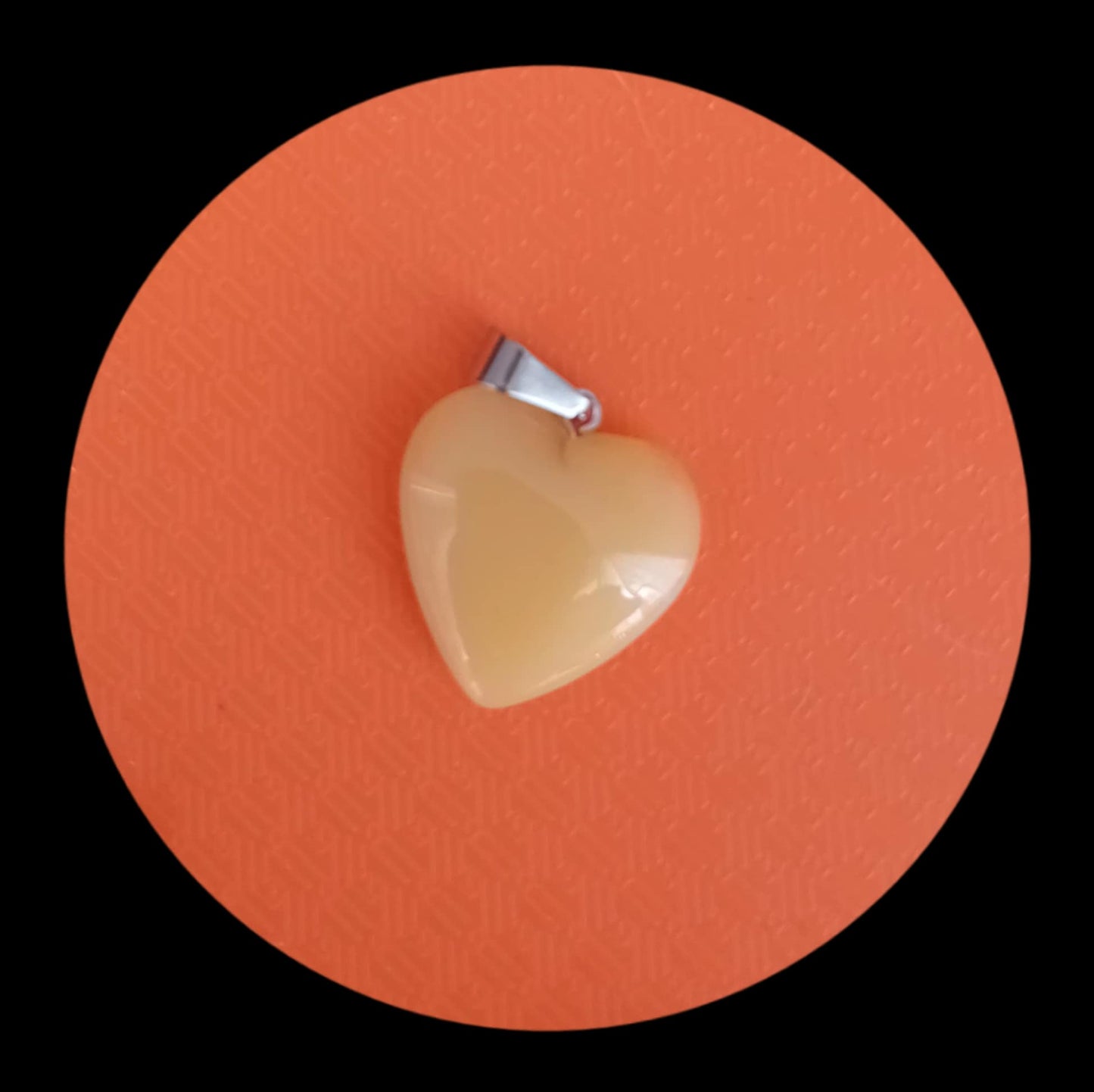 Pendentif coeur Calcite Orange