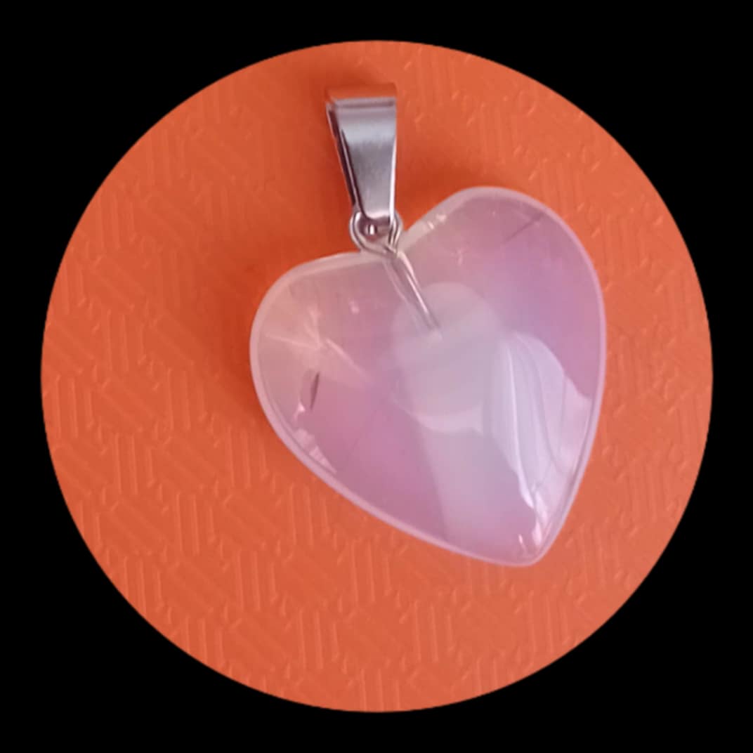 Pendentif coeur Quartz rose