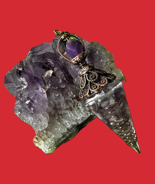 Pendule orgonite éclats d'Améthyste