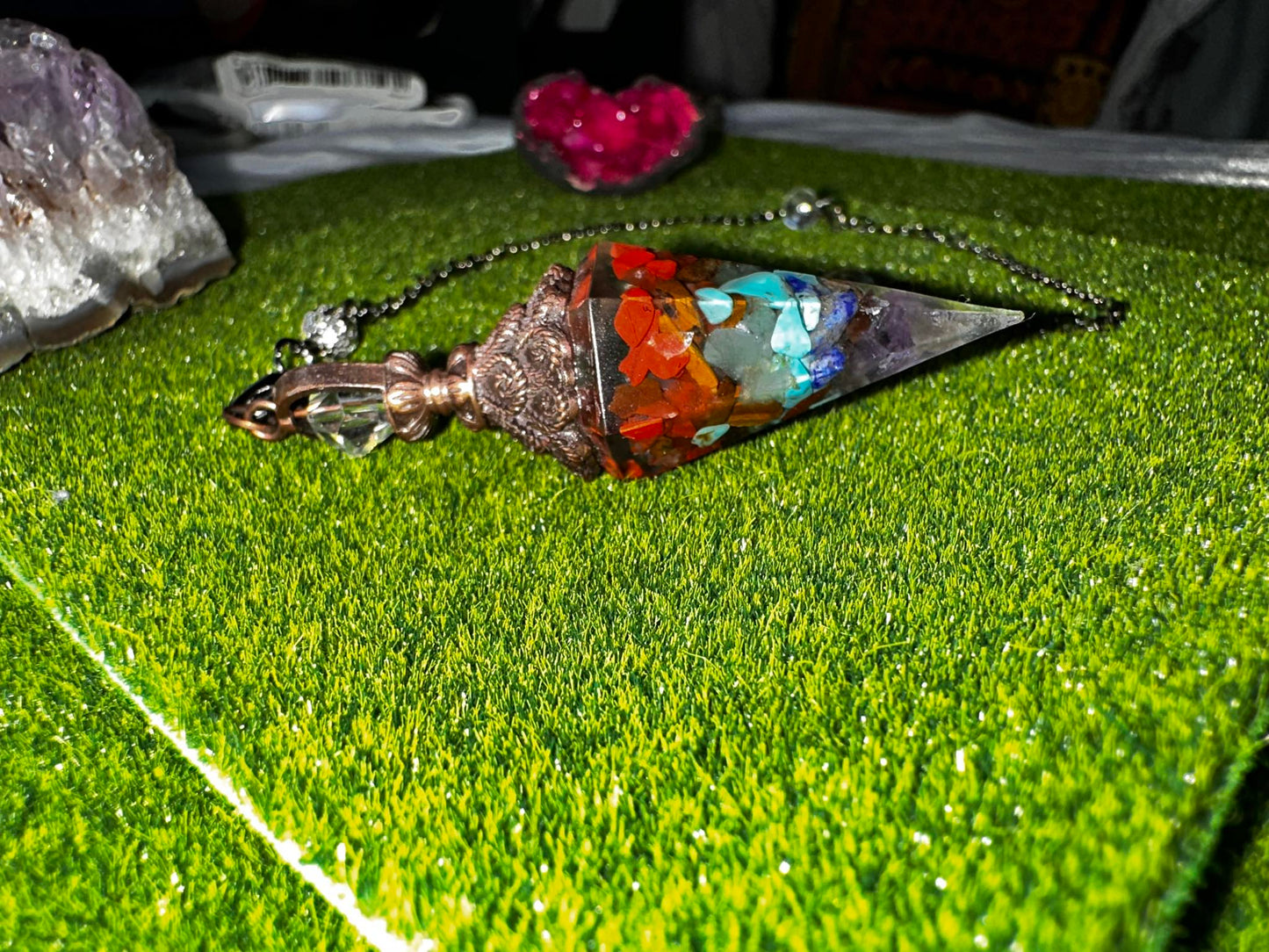 Pendule Orgonite 7 chakras