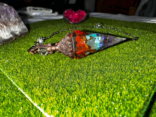 Pendule Orgonite 7 chakras